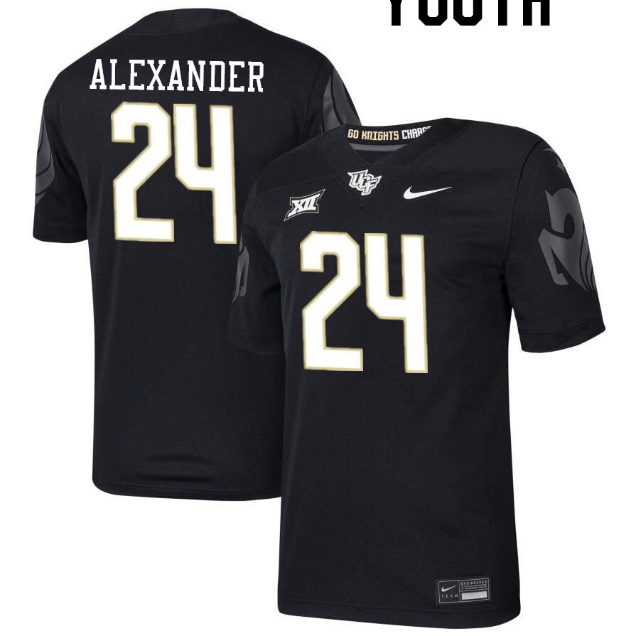 Youth #24 Xe'ree Alexander UCF Knights Big 12 Conference College Football Jerseys Stitched-Black